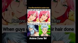 When Girls Get a Haircut vs When Guys Get a Haircut 😂💀 | Anime Edition #AnimeZone1M