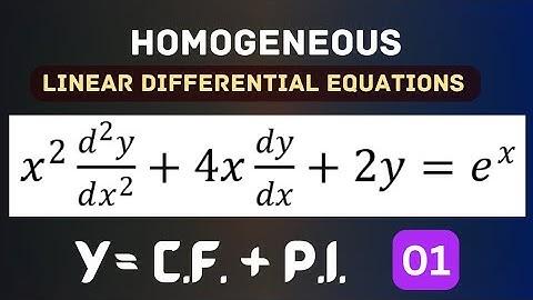 B.Sc.2nd Sem.(L-16) | Homogeneous Linear Differential Equation
