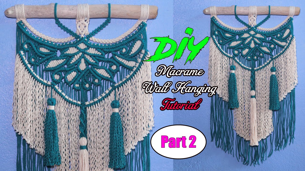 Symmetry Asymmetry DIY 2 Colors Macrame Wall Hanging Design