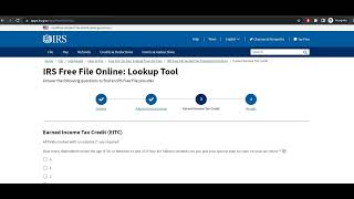 Tax return Filing taxes using IRS free filing tools