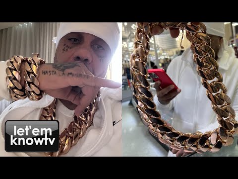 New York Rapper Los Gunna Just Got The Heaviest Gold Chain From Benny Da Jeweler, Weighs 3 Kilos👀😳
