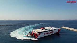 @fastferries9299 FAST FERRIES HSC THUNDER FIRST ARRIVAL IN TINOS PORT