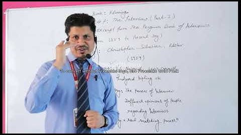 The Interview by Christopher Silvester Part I