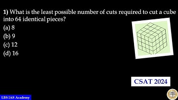 What is the least possible number of cuts required to cut a cube into 64 identical pieces ?