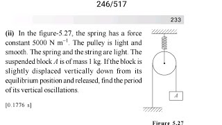 Q25 Find time period block hung from pulley find physics galaxy solutions