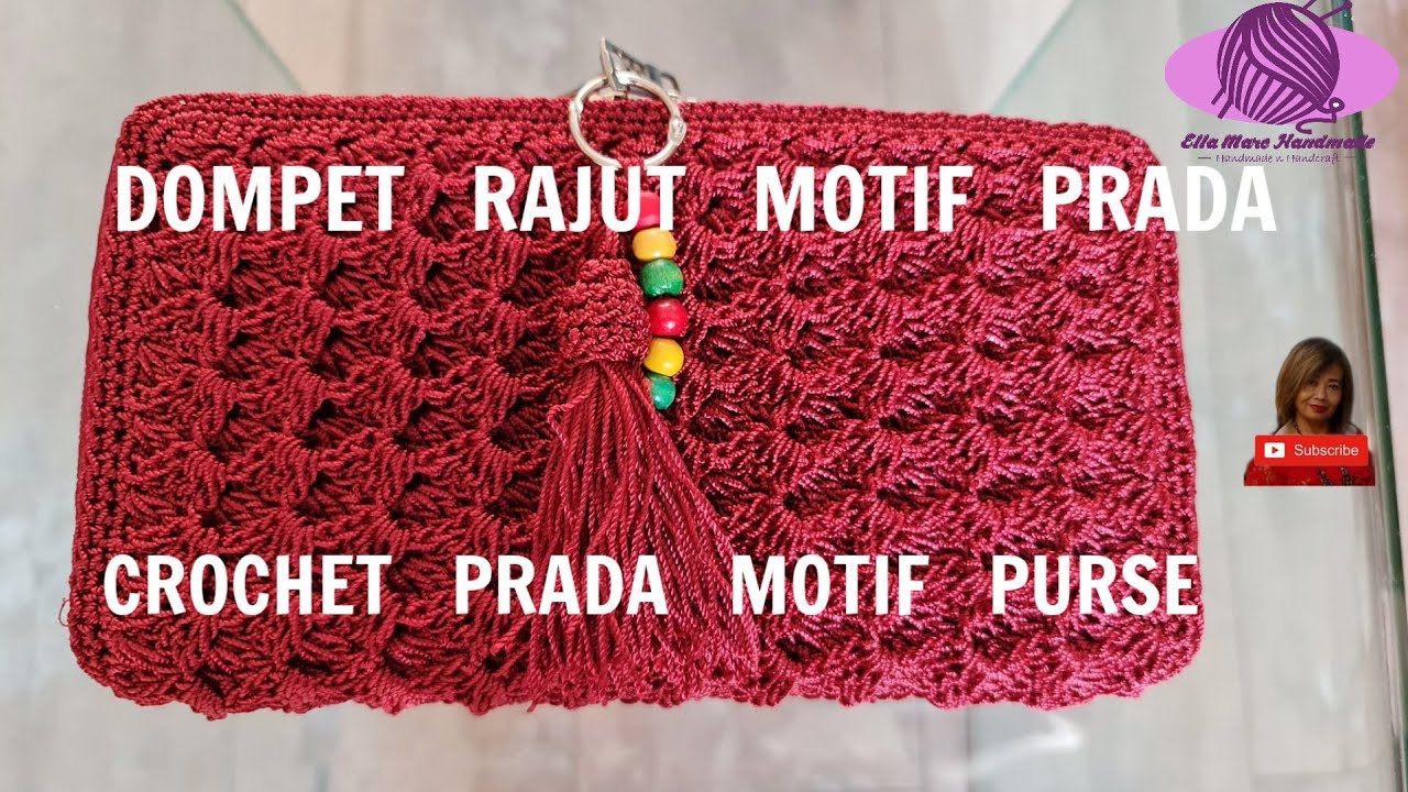 Dompet Rajut Motif Prada, Crochet Prada Motif Purse