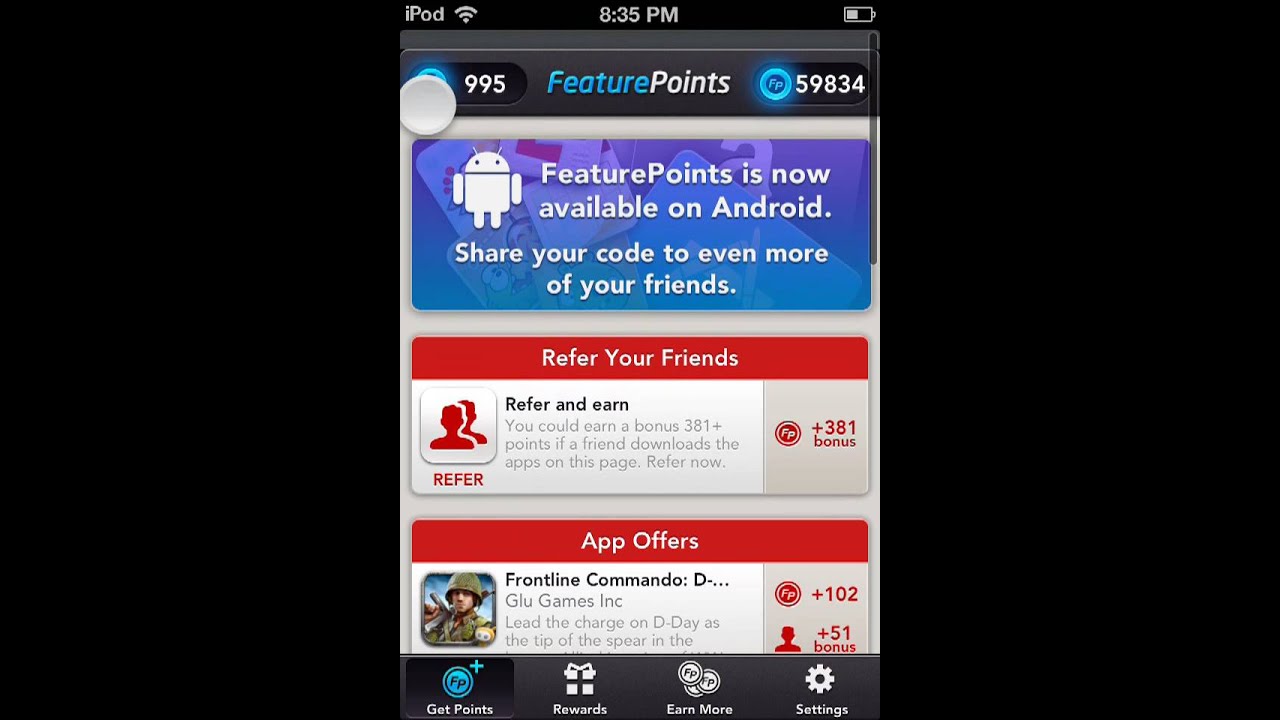 FEATURE POINTS HACK- 60,000 POINTS USING THE CODE Z5VQCS - 