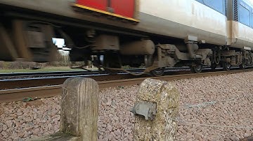 *MASSIVE HORN AND LEGEND DRIVER* Class 317 passing Ware foot crossing.