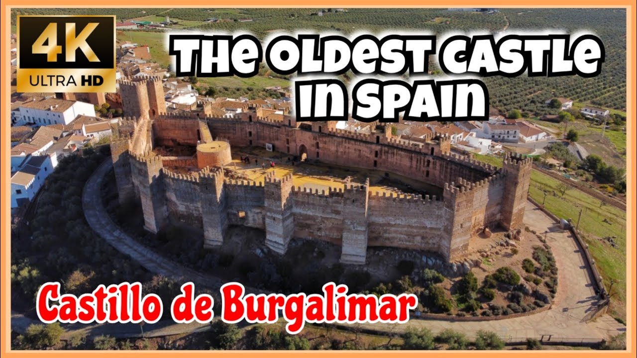 🇪🇦 The oldest castle in Spain. Drone 4k. Castillo de Burgalimar, Baños de la Encina, Jaén.