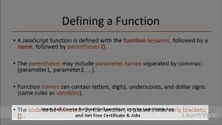 How To Define Functions In Javascript In Hindi? - Free On LearnVern