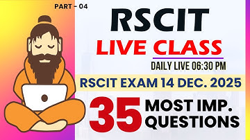 RSCIT Exam Important Questions 2025 RSCIT Live Class 04 RSCIT Computer Course RSCIT Exam 14 DEC 2025