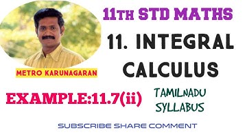 11th Std Maths Example 11.7(ii) Integrate the following with respect to x 1/√1-(9x)²