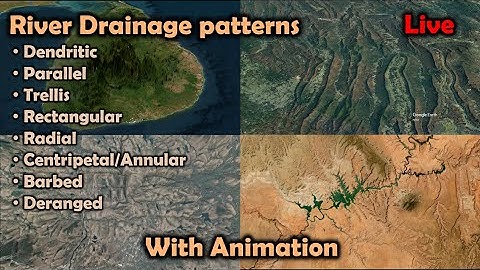River Drainage Patterns: Dendritic, Parallel, Trellis, Rectangular, Radial/Centrifugal, Centripetal