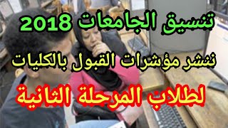 تنسيق الجامعات 2018 ننشر مؤشرات القبول بالكليات لطلاب المرحلة الثانية