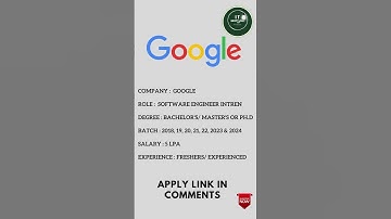 Google Hiring For Software Engineer Intern #google #interview #youtubeshorts #itjobs #jobs2023 #jobs