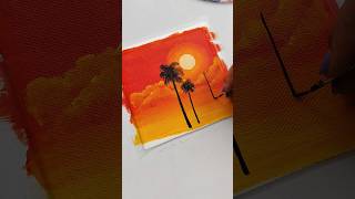 Easy sunrise painting 😮💯♥️ #art #shorts #sunrise #satisfying #trending #tutorial #ideas #painting