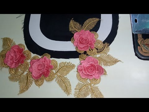 Pink flower | Gold work embroidery, Embroidery neck designs, Embroidery  flowers pattern