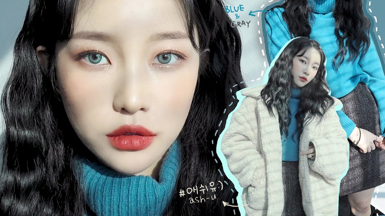 첫 히피펌 그리고 블루&레드 메이크업💙 같이 준비해요! feat.23호 피부톤!!! Cool red make-up GRWM | 소윤