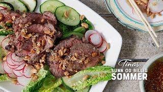 Slik lager du Tinas asiatiske biffsalat