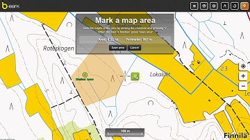 b-bark web client - How to add map marker and area
