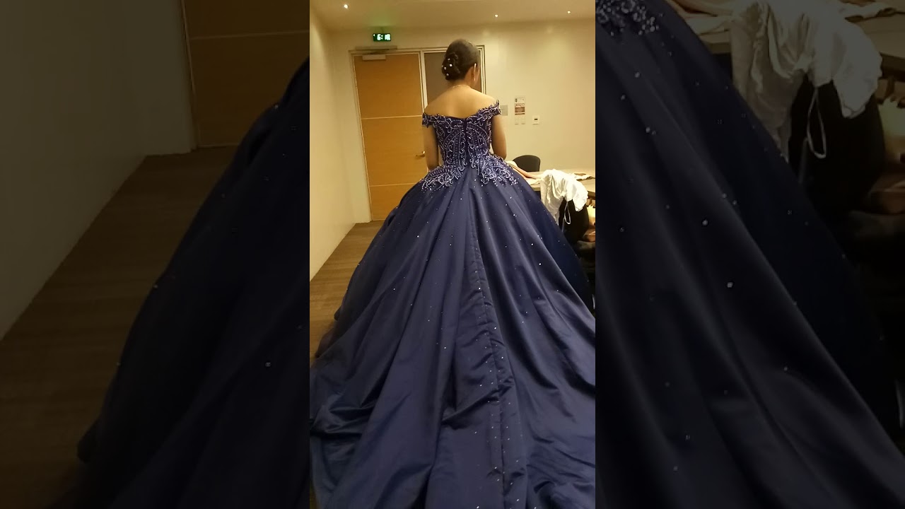 Blue ball gown . - YouTube