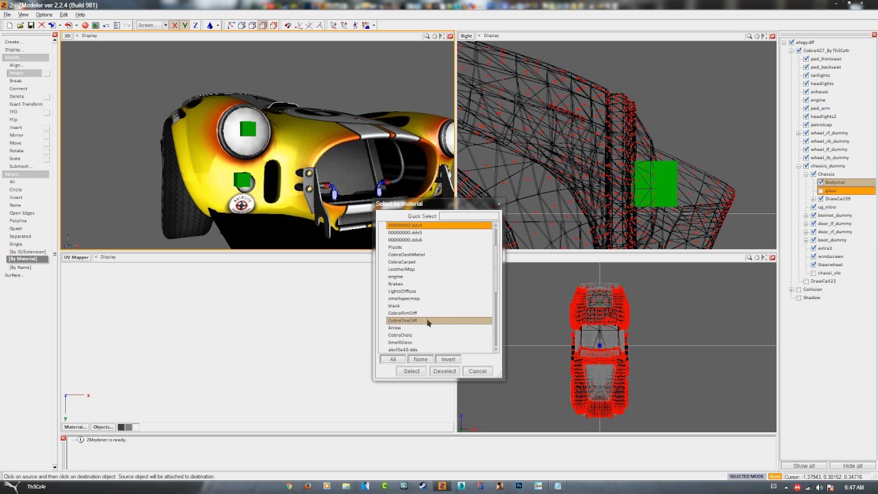 Zmodeler Tutorial # 4 : Adaptar Luces De Autos Al GTA SA Con TEXTURA ORIGINAL