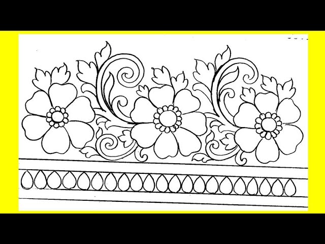 Rose Easy Simple Flower Design Border Drawing, Decorative Wedding Rose Border  Design, Rose Pencil Sketch, Rose Vector Art Stock Vector - Illustration of  sketch, frame: 281938727