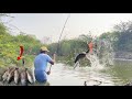 Unbelievable single hook fishing catching big rohu fishes  fishs ganesh vlogger