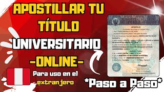 Como apostillar tu TÍTULO UNIVERSITARIO ONLINE