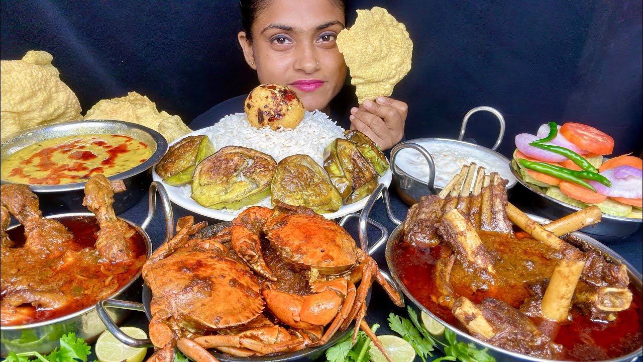 Spicy Mutton Bhuna Crab Masala Chicken Dramsticks Curry Dal Chawal Aloo Bhorta Baingan Bhaja Kheer