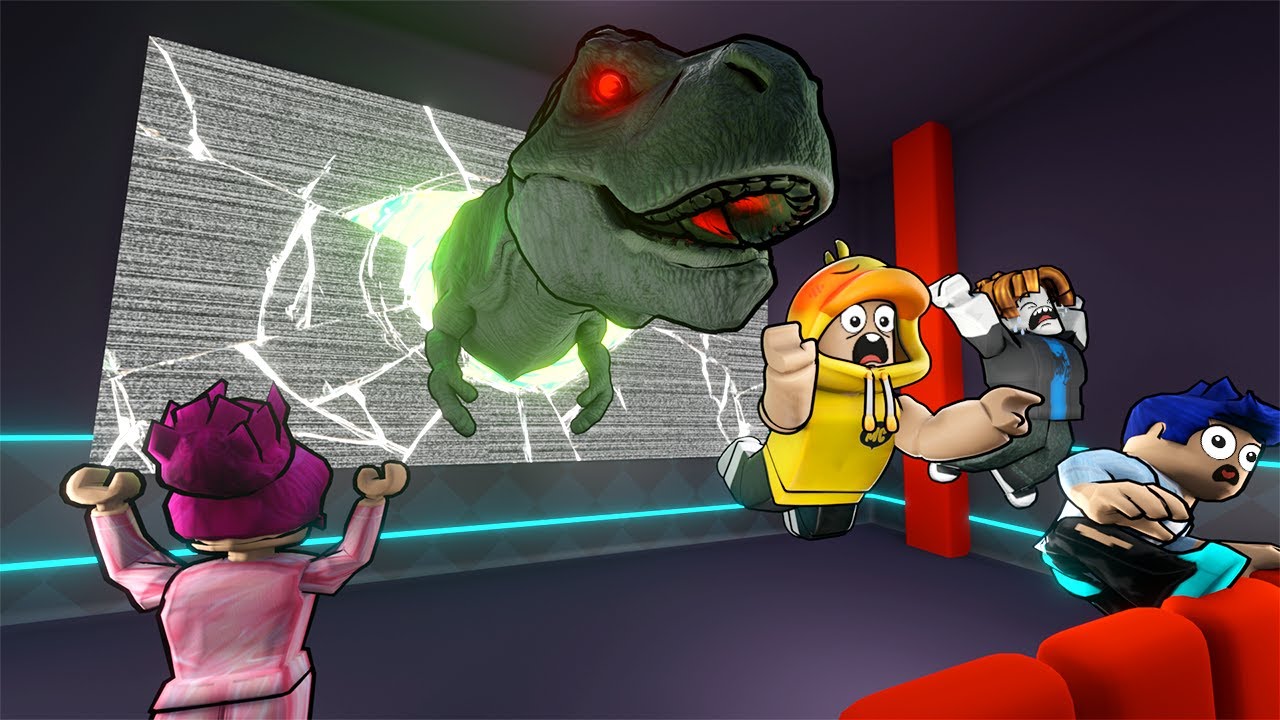 T-Rex Keluar Dari Bioskop! - Roblox Escape The Cinema Obby!