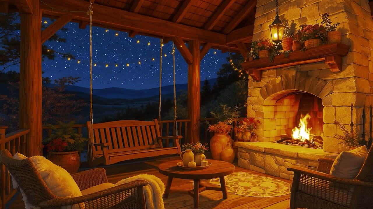 Soothing Relaxation: Snowstorm Sounds & Fireplace Warmth