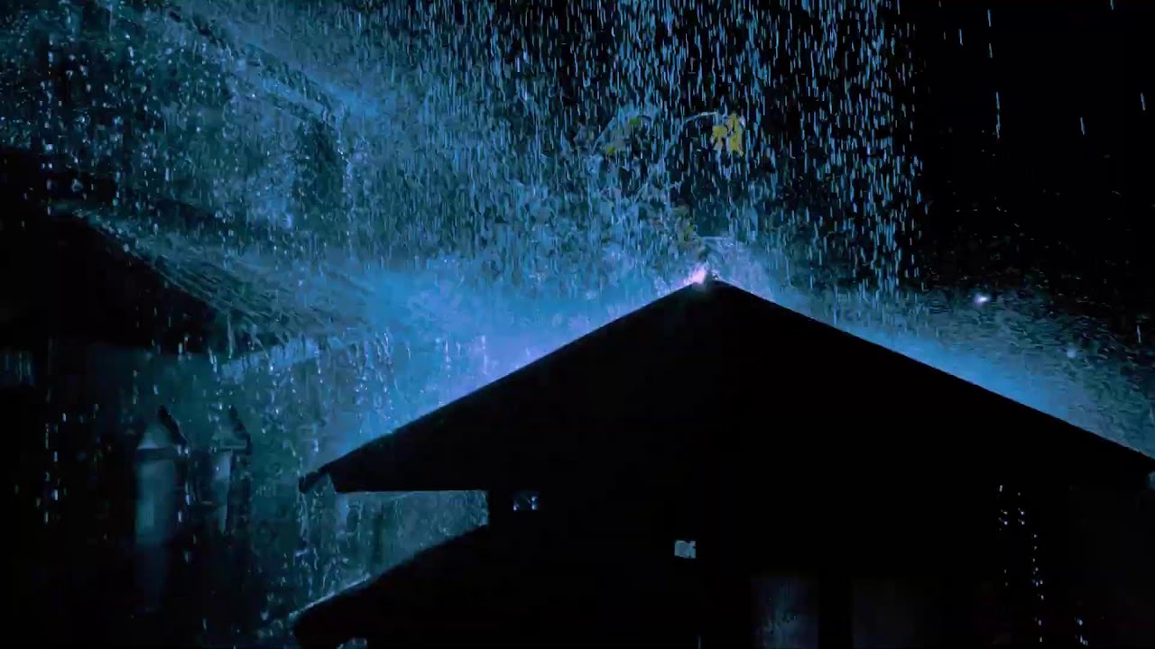 СИЛЬНЕЙШИЙ ДОЖДЬ НОЧЬЮ 🌧 Дом в глубине леса | Звуки дождя на крыше для глубокого сна