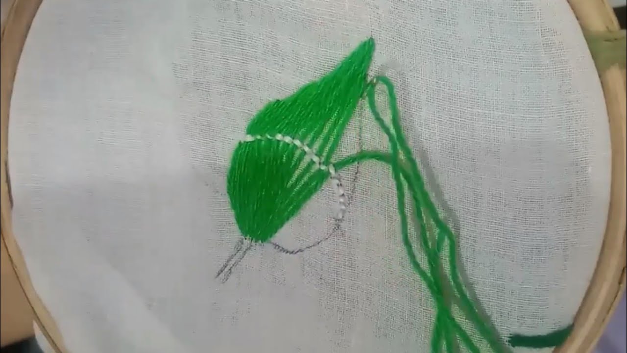 Stunning leaf hand embroidery design tutorial|Embroidery Flower ...