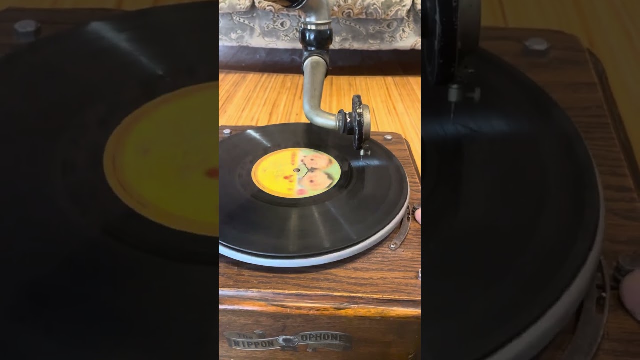 蓄音機 ぜんまい式 手巻き NIPPON OPHONE ラッパ アンティーク
