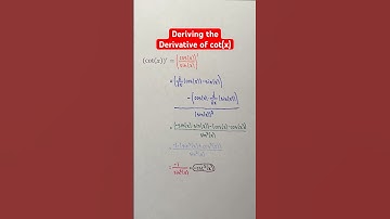 Deriving the Derivative of cot(x) #Shorts #calculus #math #education