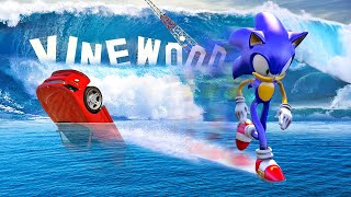 تسونامي تجتاح قراند 5 مع القنفذ السريع سونيك | GTA V Sonic & TSUNAMI