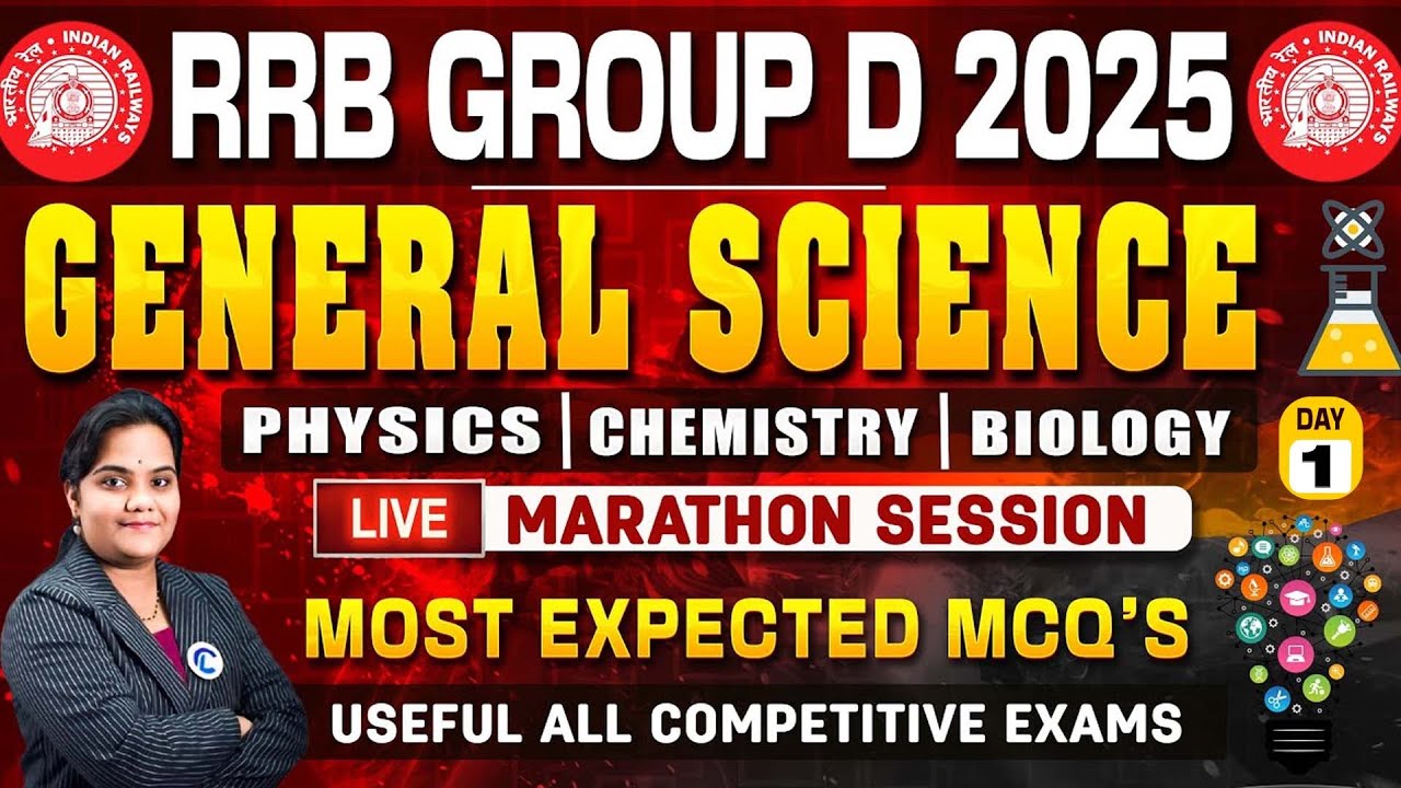 RRB Group D 2025🔥 General Science 🚆 | Physics, Chemistry & Biology Most Expected MCQs ✅