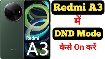 How to enable Do not disturb mode in Redmi A3 || Redmi A3 me do not disturb kaise on kare |