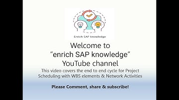 End to end cycle SAP PS Scheduling with WBS element & Network Activities along with configuration