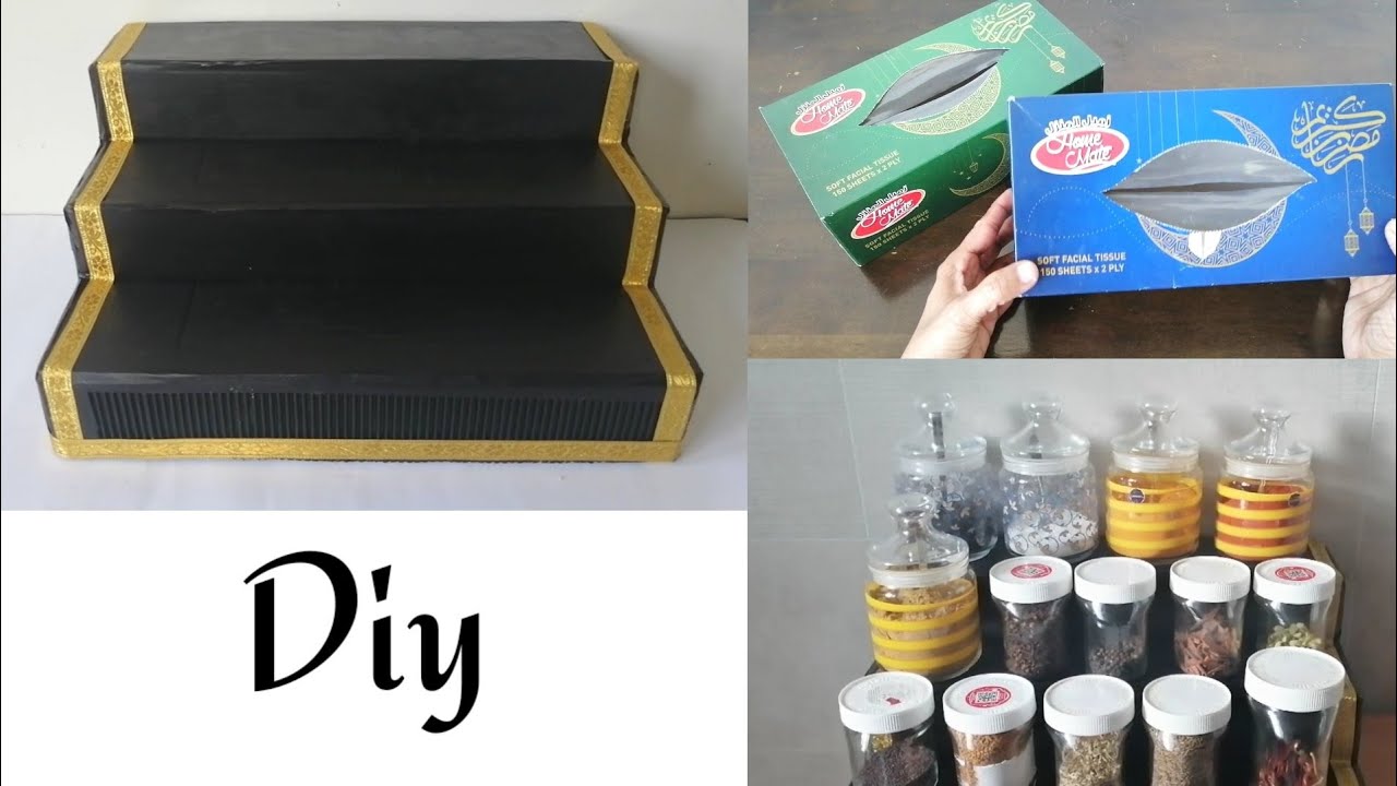 DIY Desk Organizer with Empty Tissue Boxes
