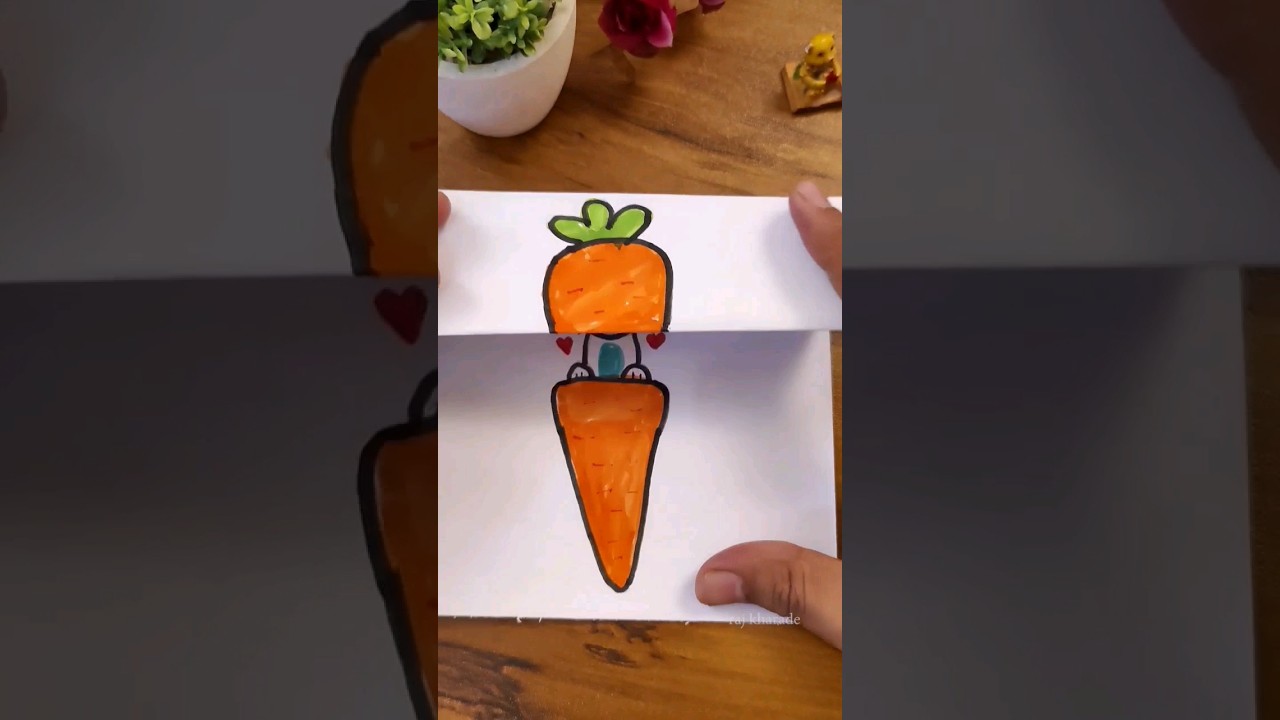 Creative Art Surprise Drawing 🥕🐰 
