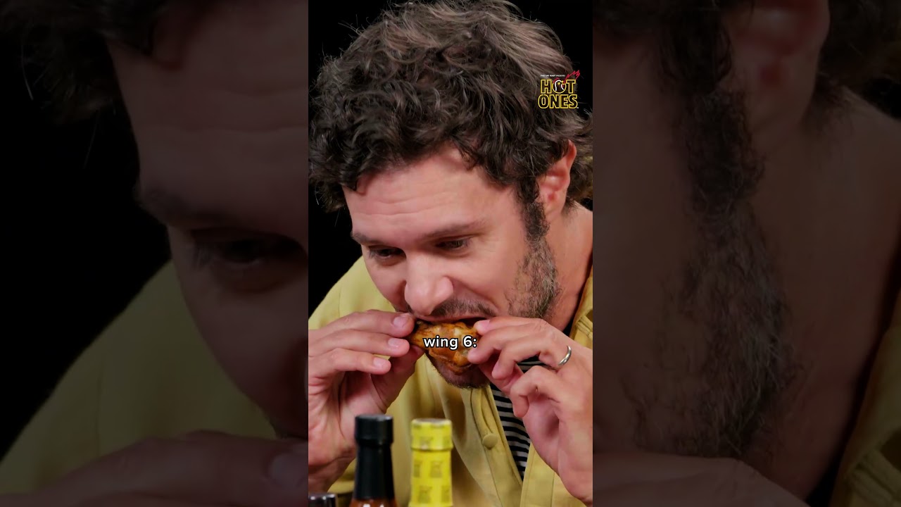 Adam Brody's reaction to every wing on Hot Ones 🔥