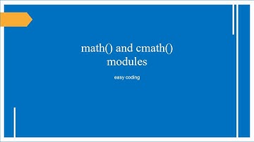 Python math and cmath modules and their functions||Python Programming For Begginers part-28