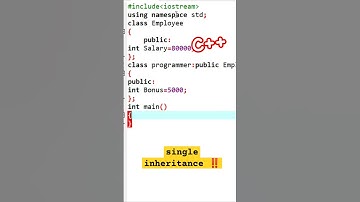 single inheritance in c++ #inheritance #cplusplus #coding #viral #shorts #elvishyadav #trending