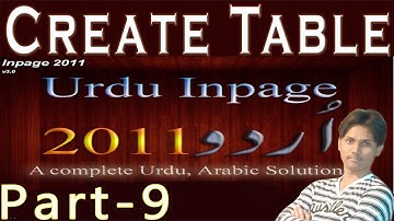 How To Make Table In Urdu Inpage Part 9 Tutorial Urdu or Hindi