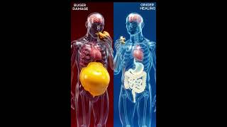 Burger vs Ginger – What Happens Inside Your Body?🍔🫚#shorts#health#humanbody#educationalvideo#science