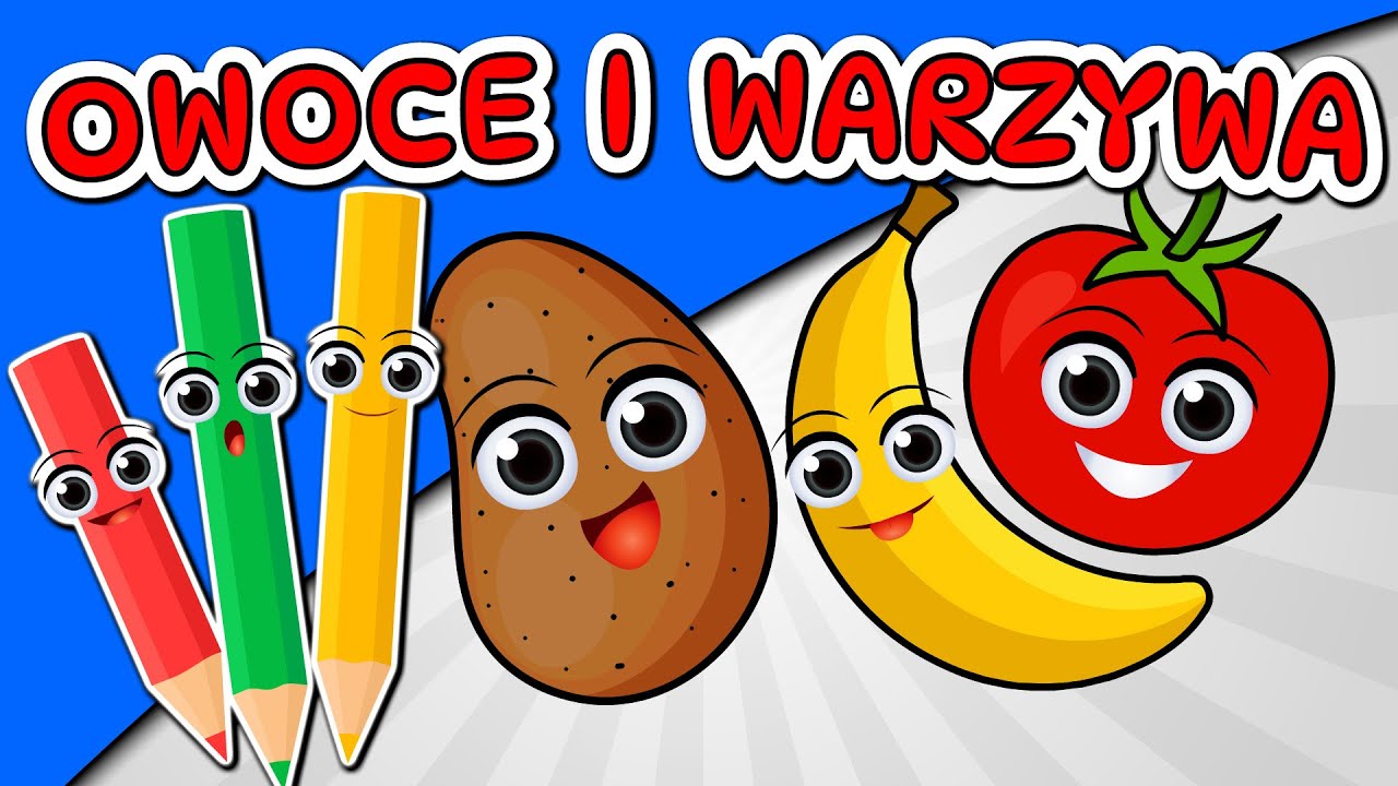 🍌🍅 OWOCE I WARZYWA 🍅🍌 Film edukacyjny dla dzieci z Kredką