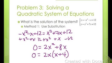 Algebra 2 Quadratic Systems (4-9)