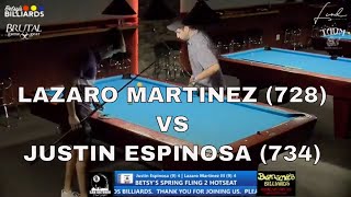 Epic Showdown: Justin Espinosa Battles Lazaro Martinez At Betsy's Billiards Spring Fling #2